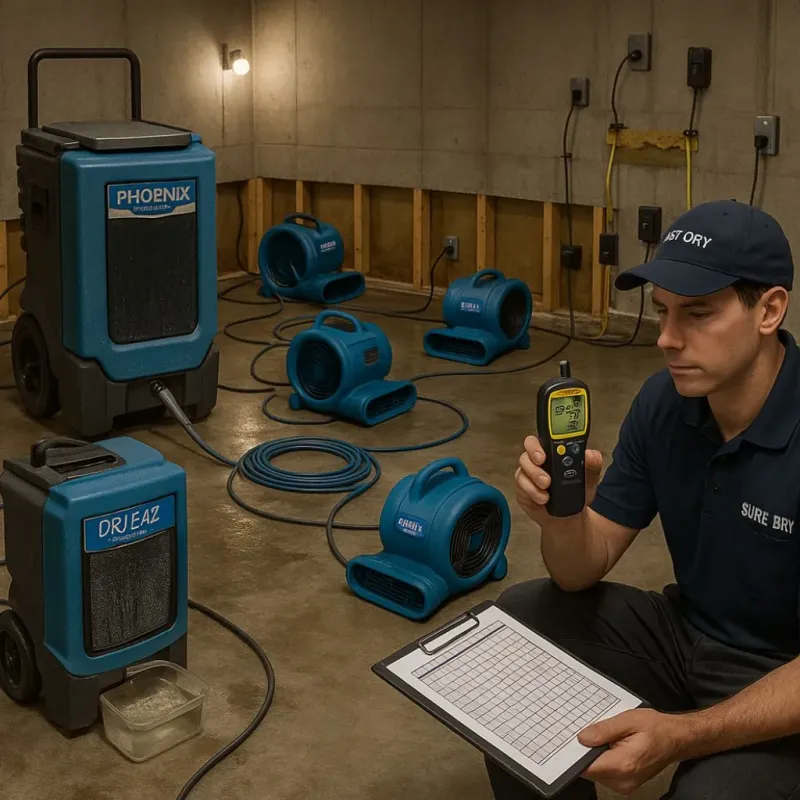 Structural Drying and Dehumidification process in Miami, TX